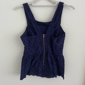 Peplum Eyelet Top